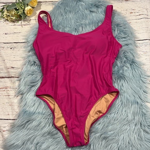 NWT J. Crew Heritage scoopback one-piece swimsuit Radiant Fuchsia - Picture 7 of 10